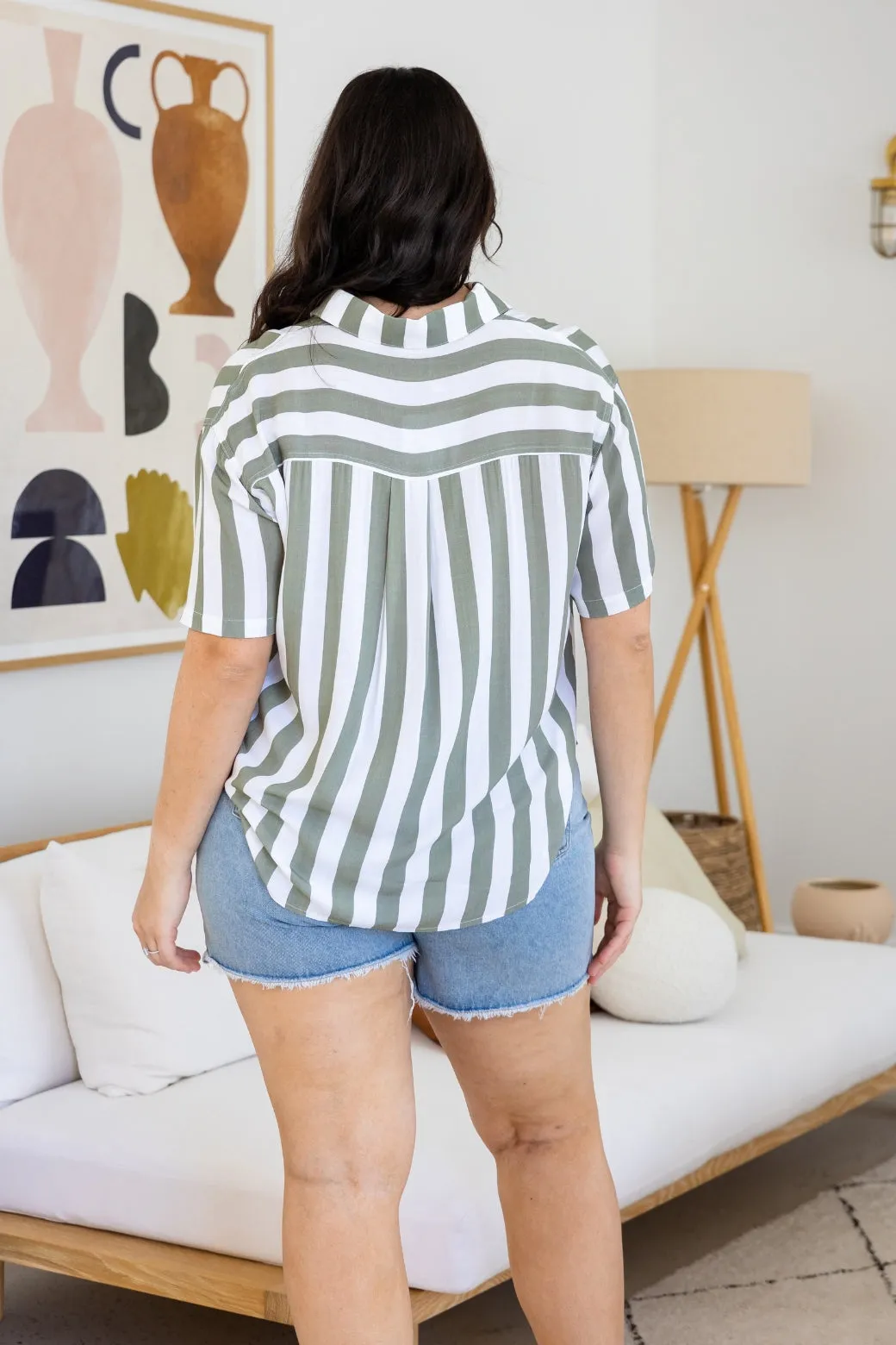 Melrose Shirt Khaki Stripe
